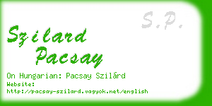 szilard pacsay business card