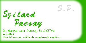 szilard pacsay business card